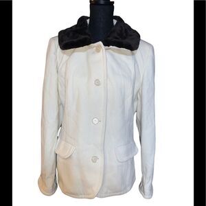 Marvin Richards Button Front Corduroy Wool Coat